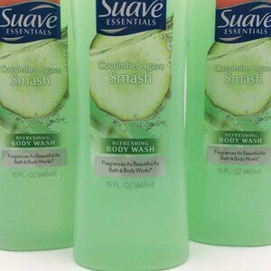 2 Suave Essentials Body Wash, Cucumber Agave Smash, 15 oz (3 bottles)